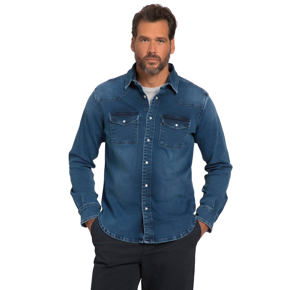 Chemise en jean FLEXNAMIC® pierre moyenne, JP1880