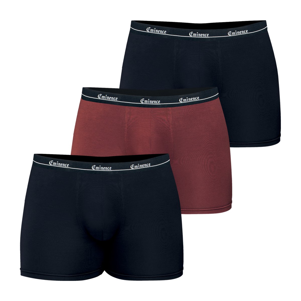 Boxers, lot de 3, grandes tailles, SELECT noir-rouille, EMINENCE