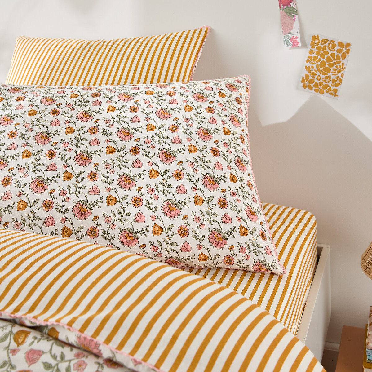 Yassia Washed Cotton Pillowcase printed, LA REDOUTE INTERIEURS