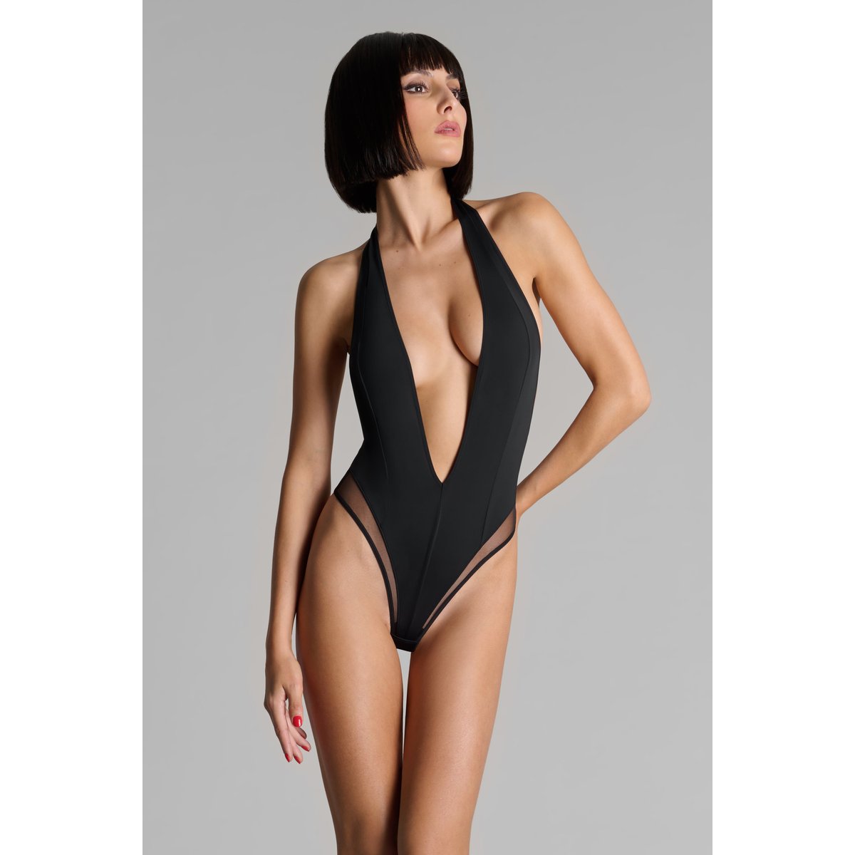 Body string col V PURE TENTATION noir, MAISON CLOSE
