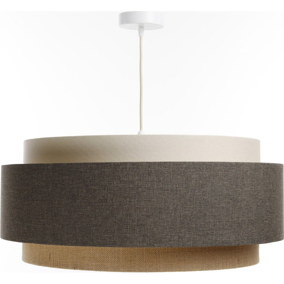 Suspension ronde en tissu, BOHO ELEGANT beige sable et crème doux, BPS KONCEPT