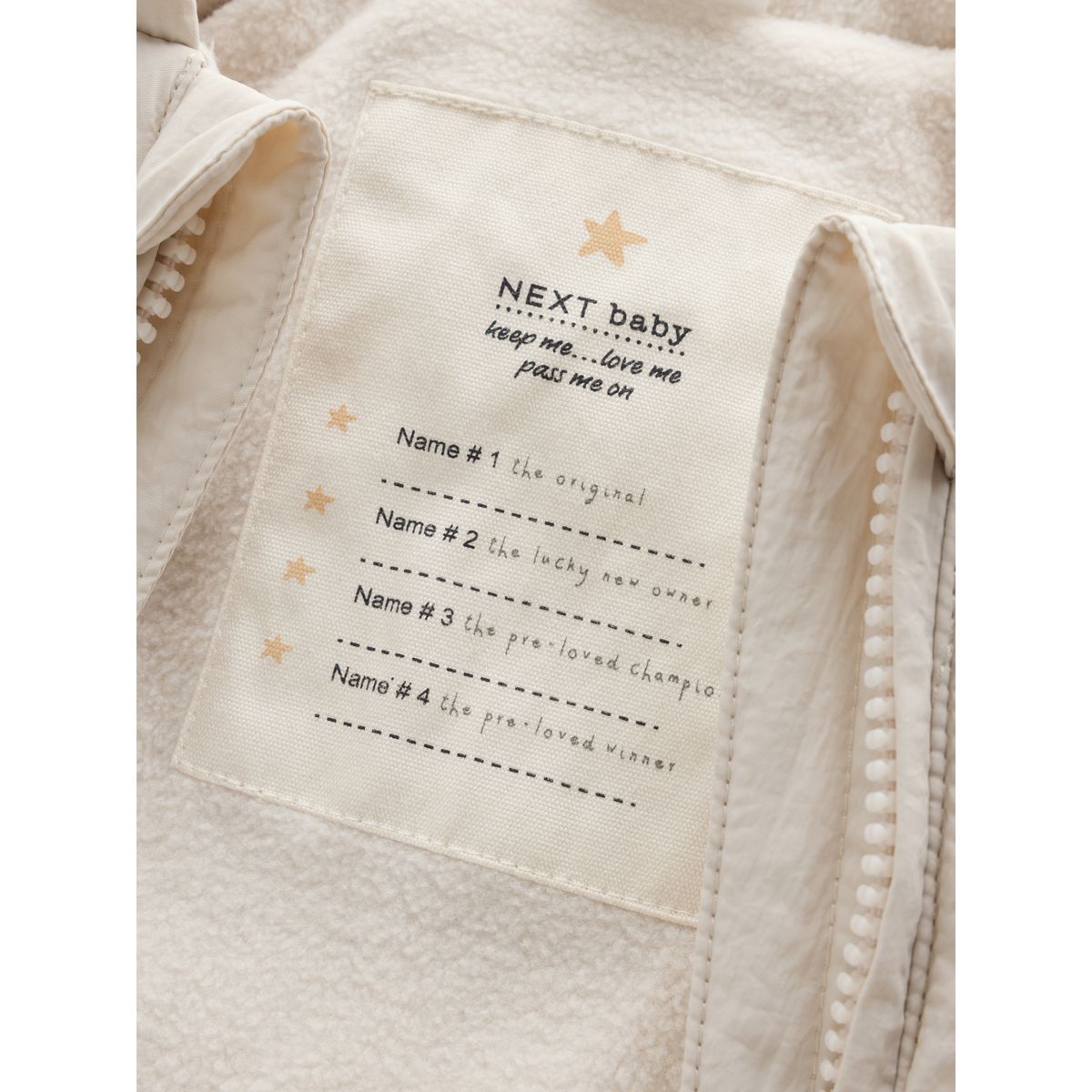 Combinaison bébé en nylon matelassé crème, NEXT