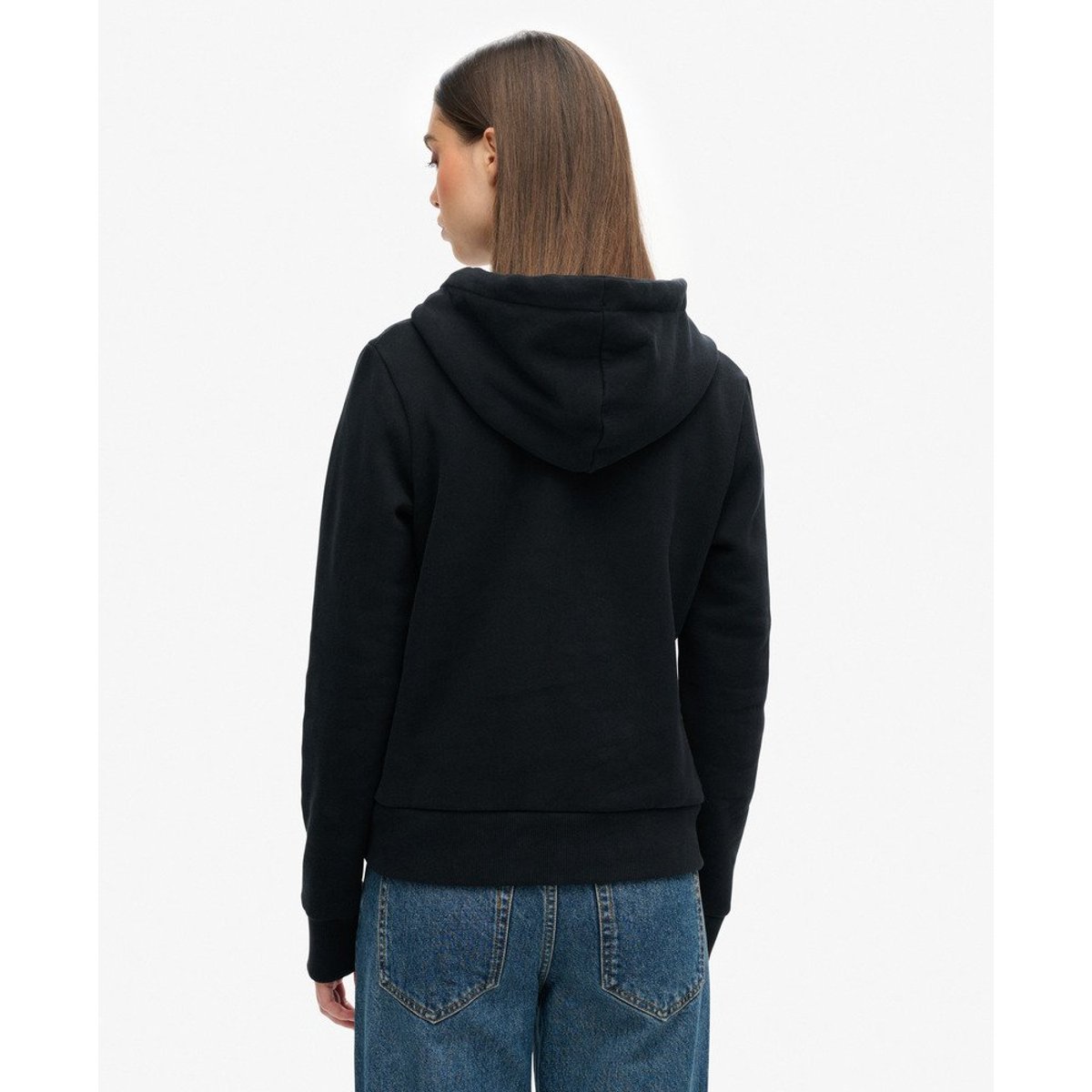 Sweat à capuche Vintage Logo Pop noir, SUPERDRY