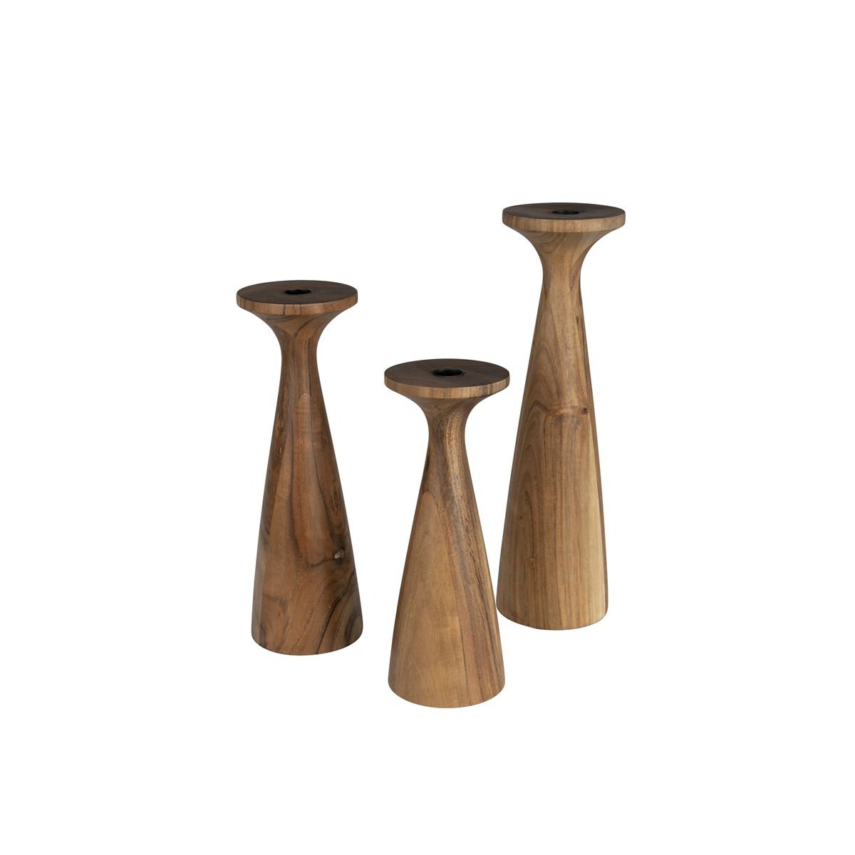 Bougeoir & Chandelle en bois, FLAMES bois, ZUIVER