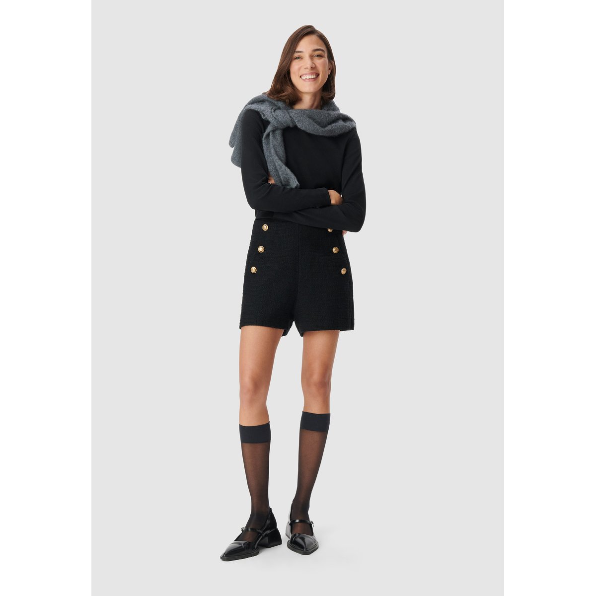 Short effet tweed noir, IKKS
