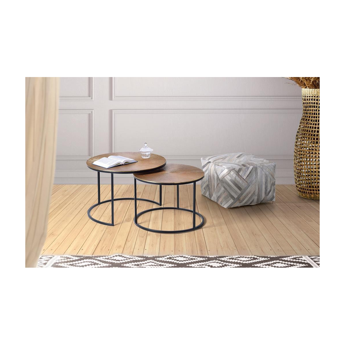 Lot de 2 tables basses bronze bronze, DECORATION D’AUTREFOIS