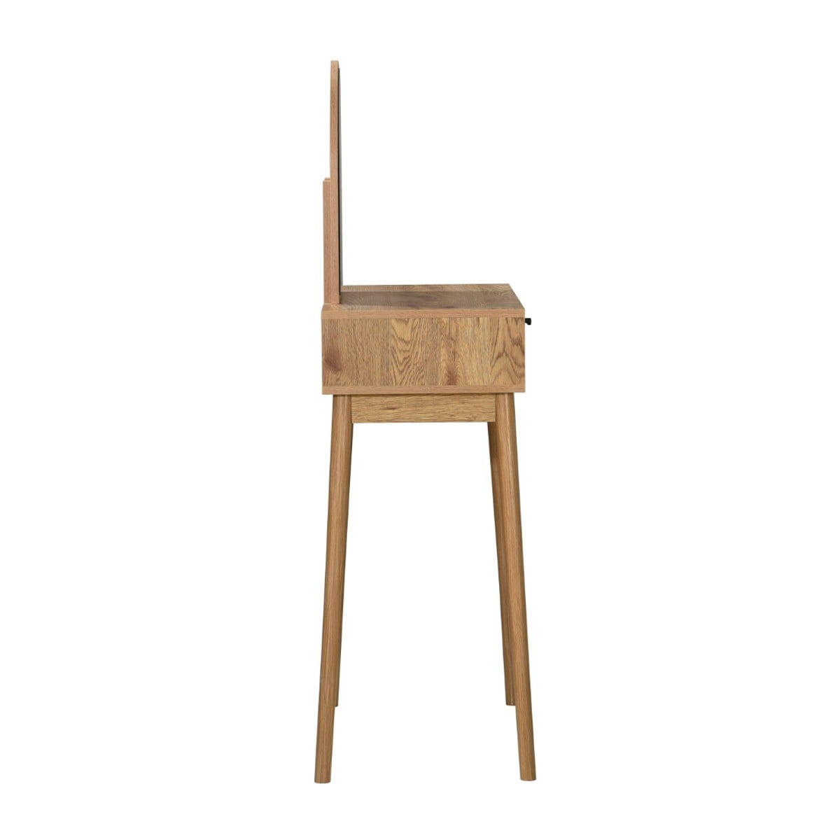 Coiffeuse miroir et 2 tiroirs en rotin ALIA bois clair, CALICOSY