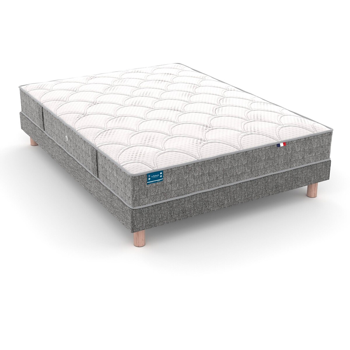 Matelas mousse HR 35 kg/m3, soutien mi-ferme, accueil moelleux blanc/gris, LA REDOUTE INTERIEURS
