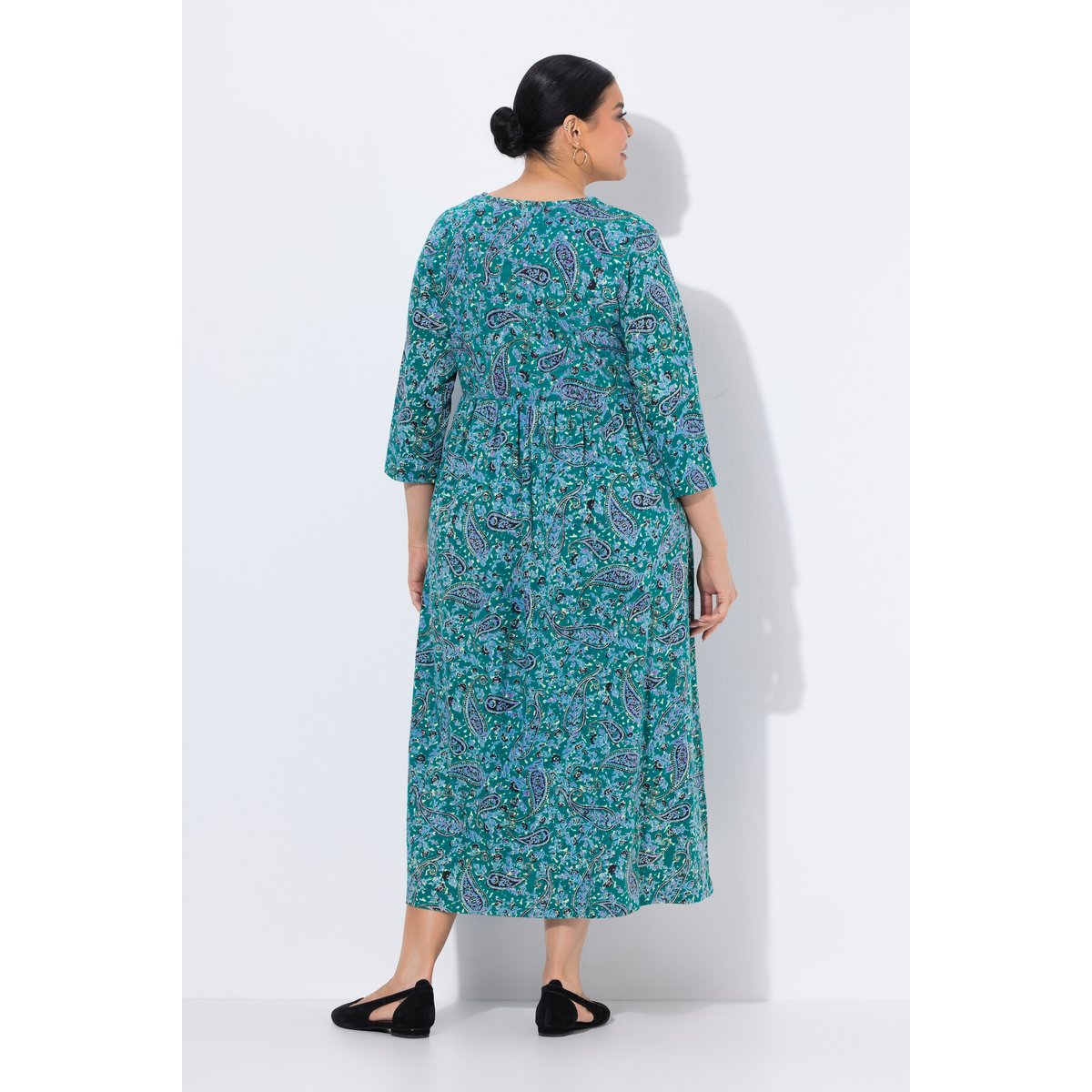 Robe en jersey motif cachemire émeraude, ULLA POPKEN