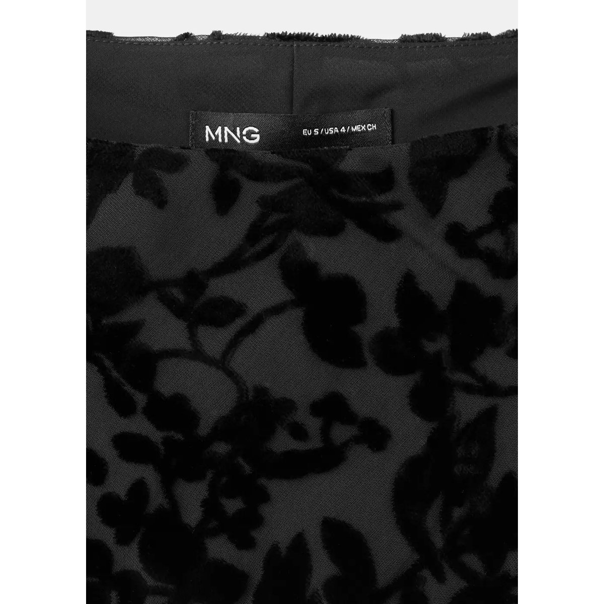 Robe dévoré à col bateau noir, MANGO