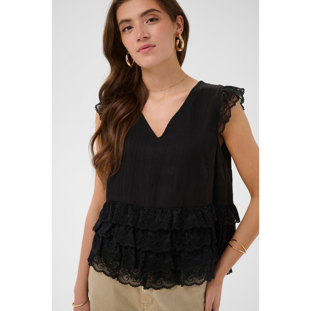 Blouse sans manches noir pitch black, CREAM