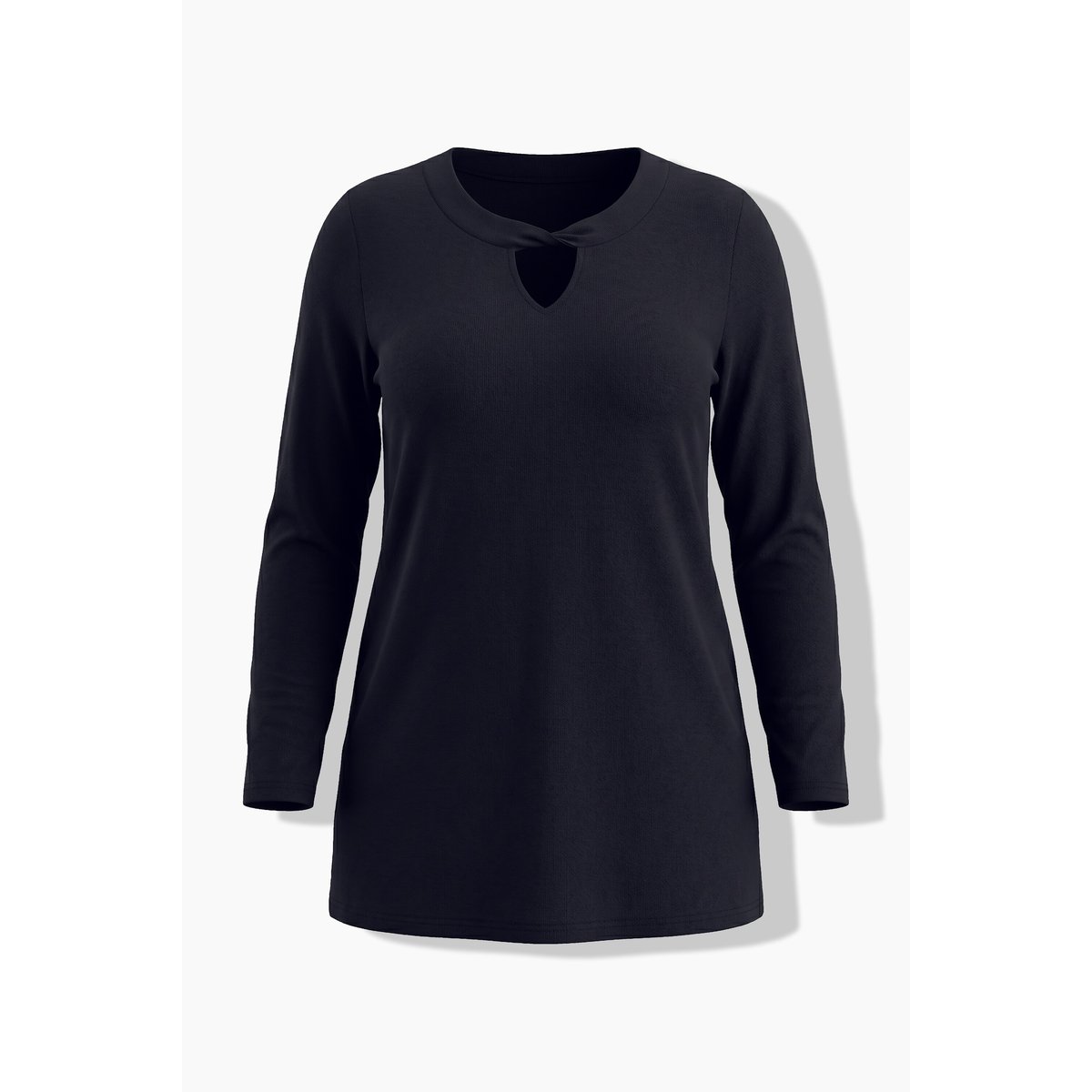 T-shirt long manches longues et col montant noir, ULLA POPKEN