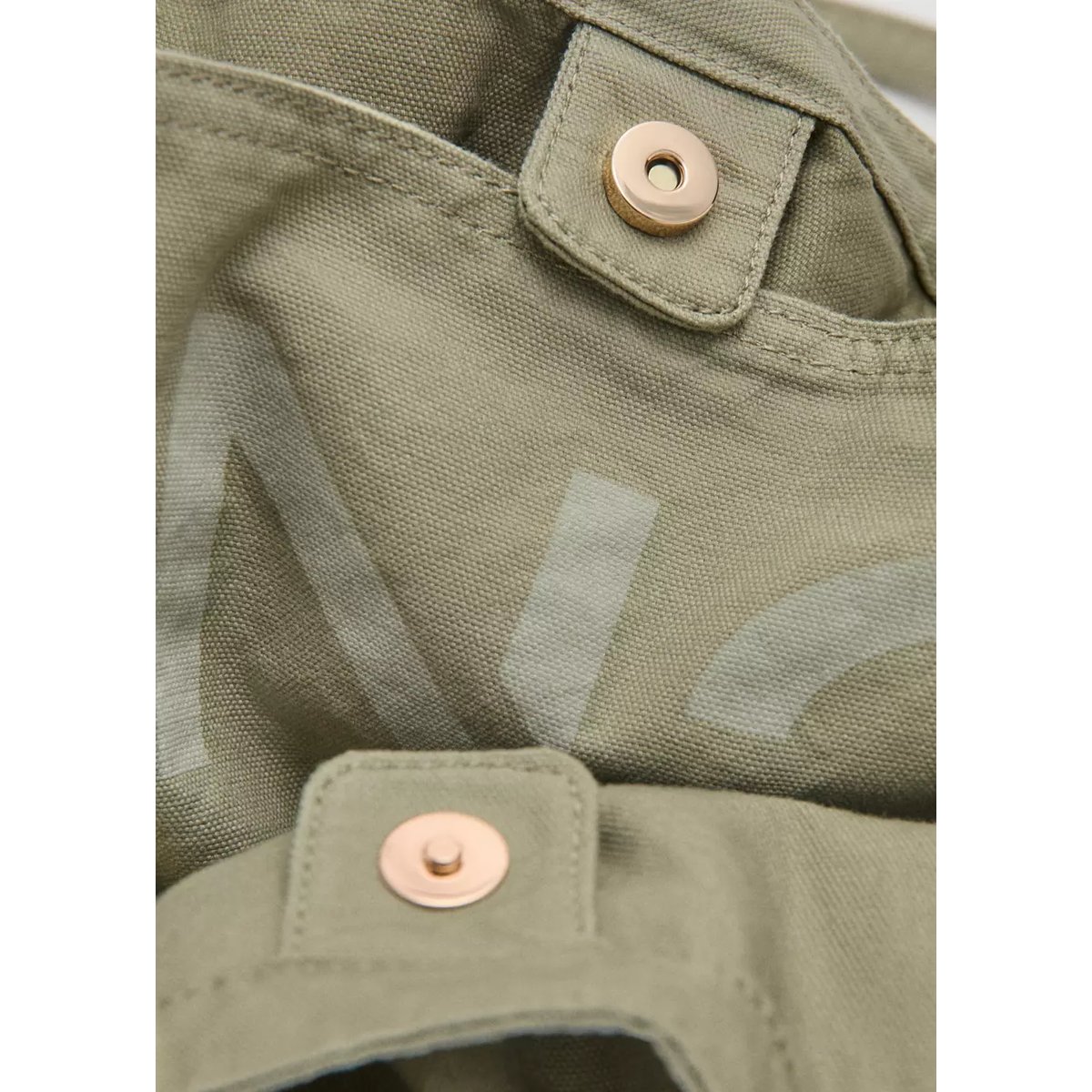 Sac en toile à œillets vert d´eau, MANGO