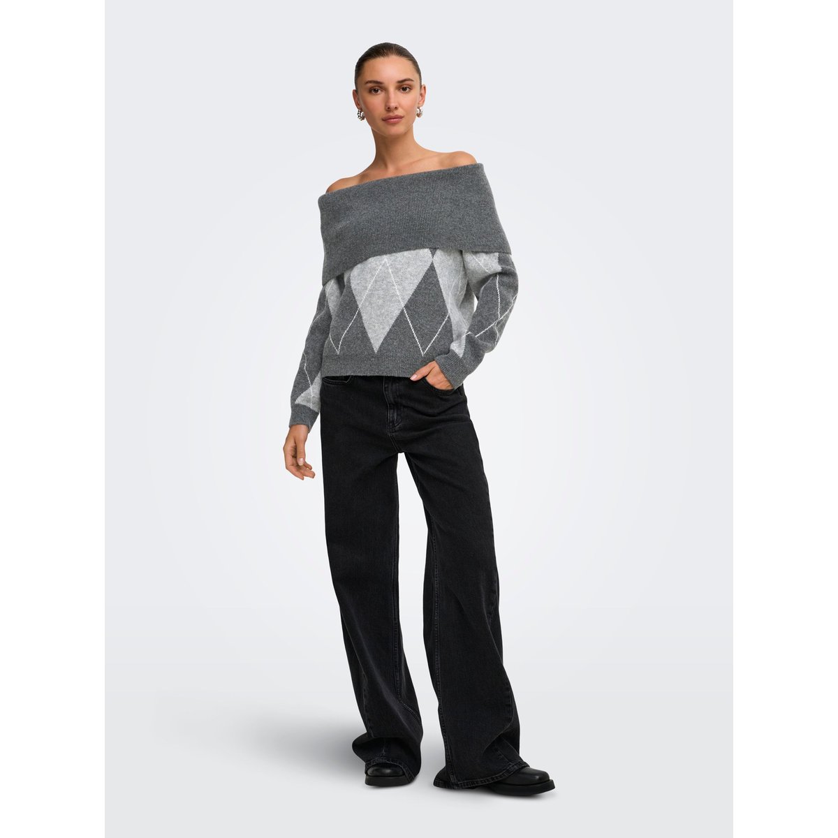Pull En Maille dark grey melange, ONLY