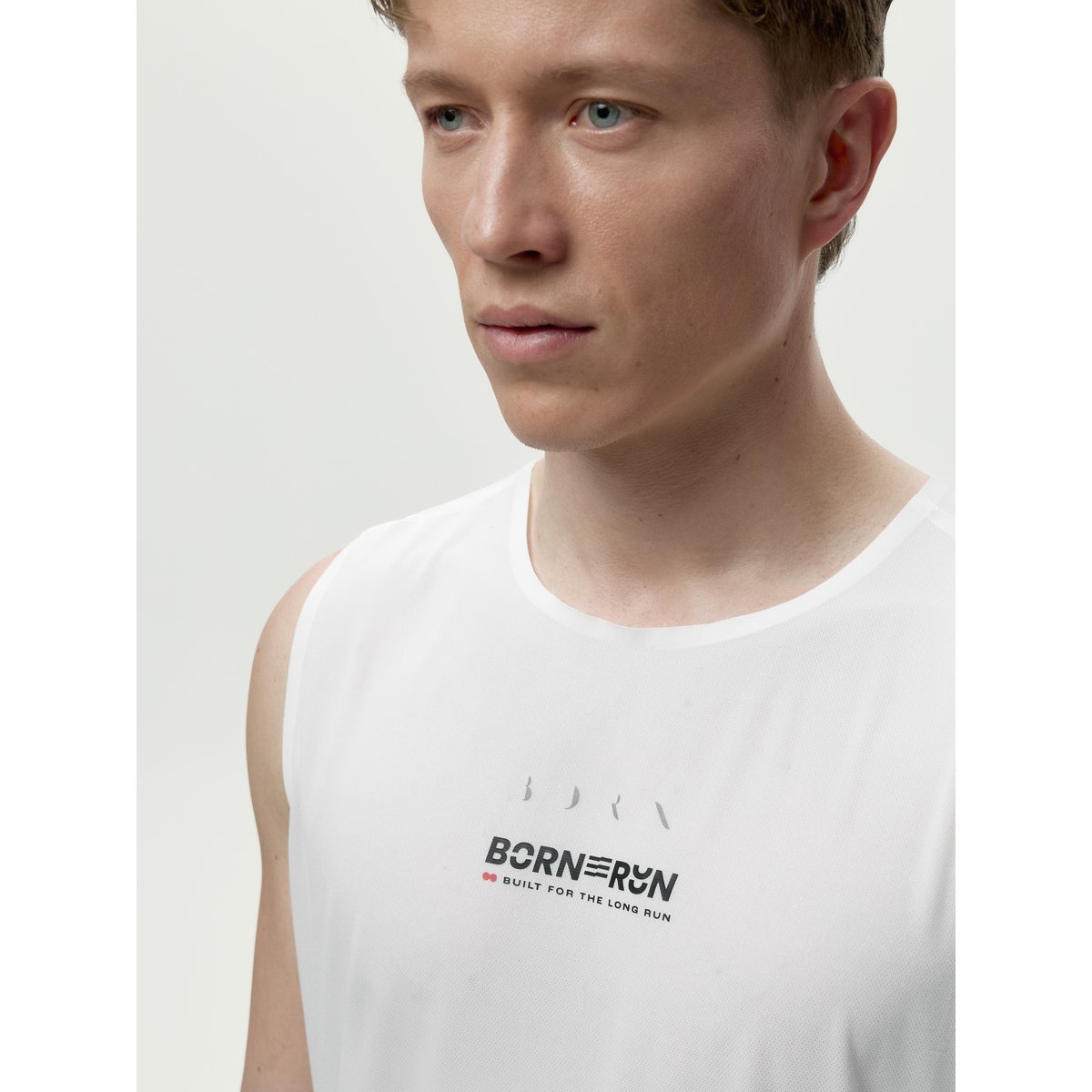 T-shirt de course à pied pour homme RYDER RUN Performance blanc, BORN