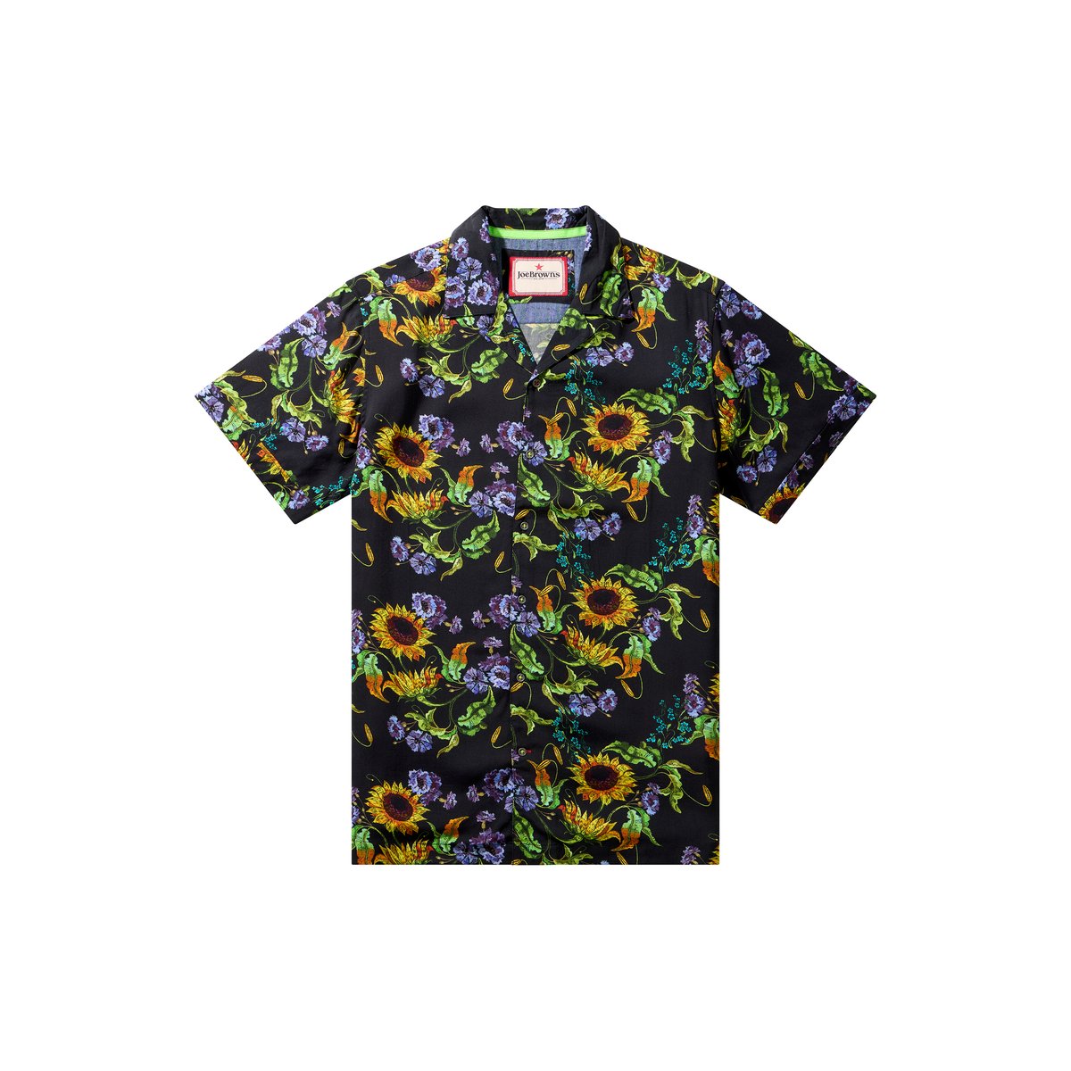 Chemise à manches courtes imprimé tournesol noir, JOE BROWNS