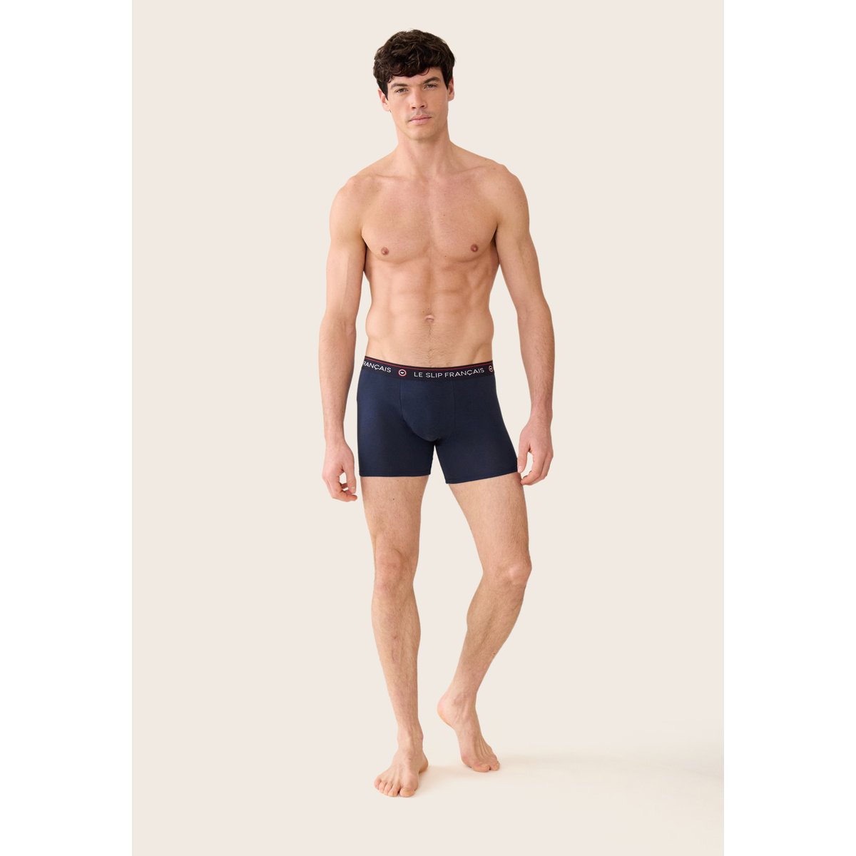 Lot de 7 boxers longs en coton Redoutable marine, LE SLIP FRANCAIS