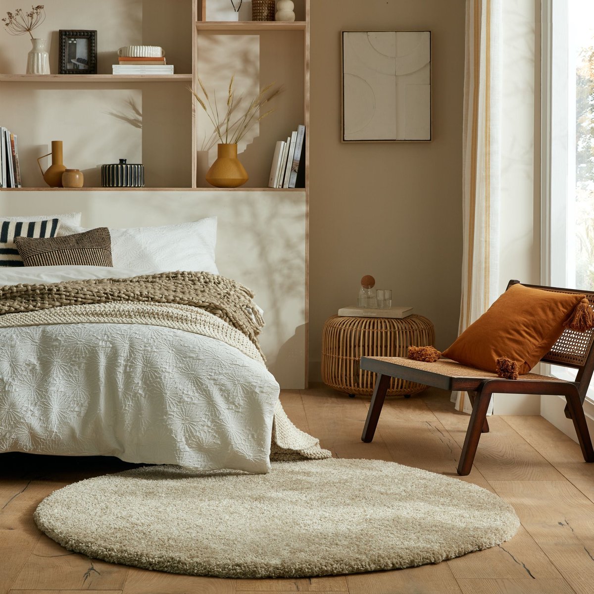 Tapis rond PLUME beige, FLAIR RUGS