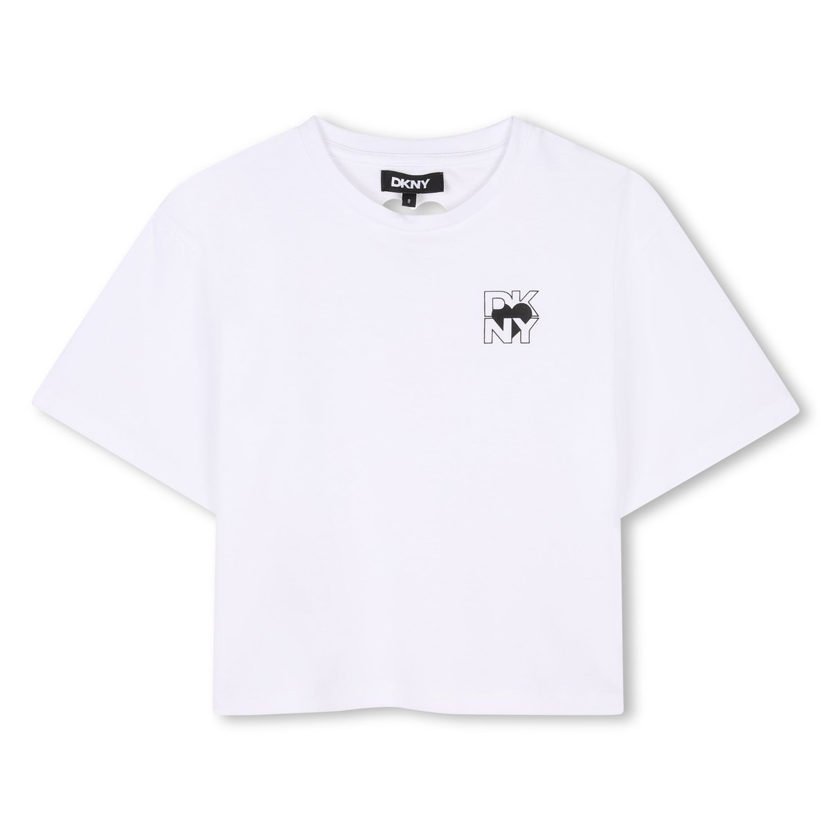 T-shirt en coton à manches courtes blanc, DKNY