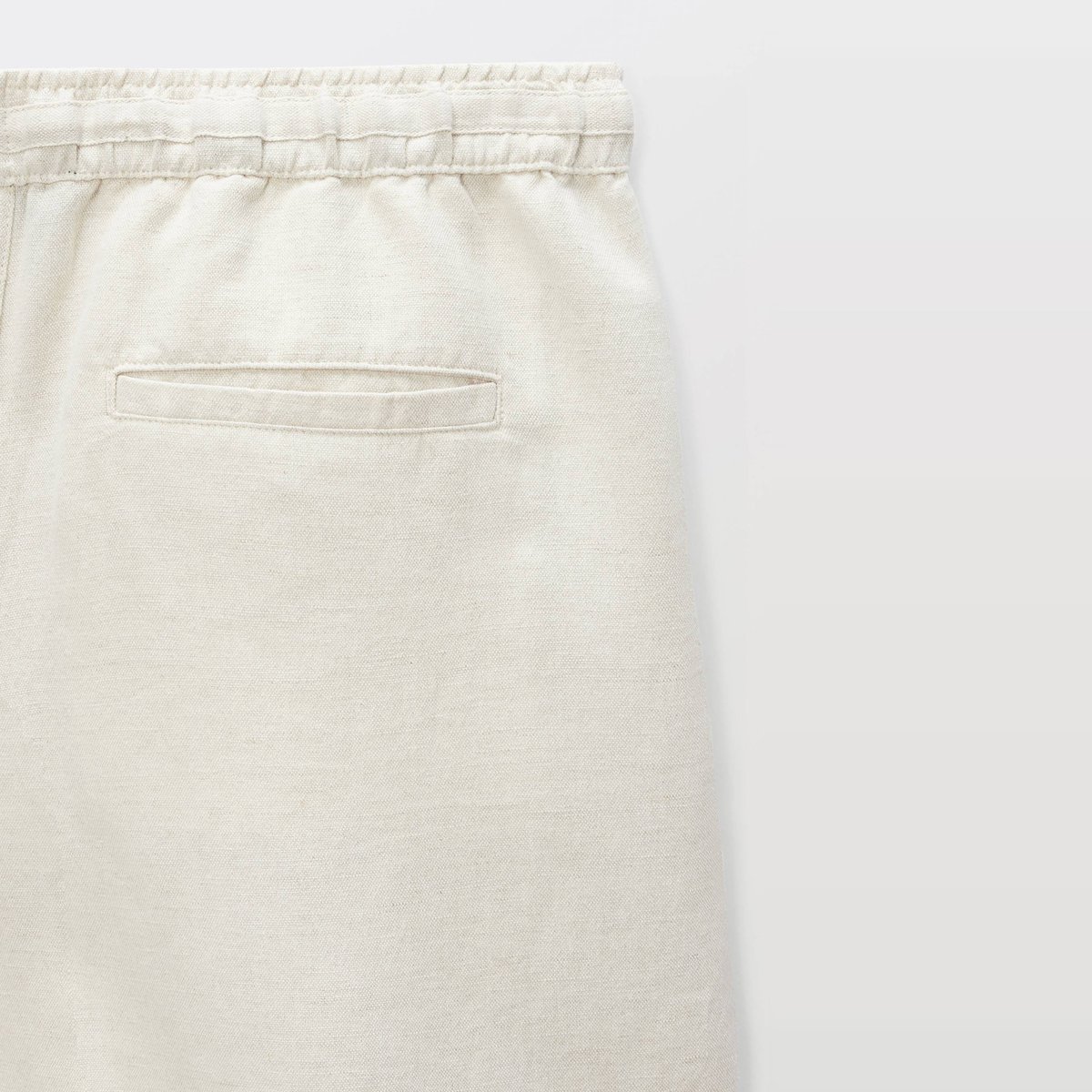 Bermuda taille élastiqué en mélange lin et coton bones, MONOPRIX