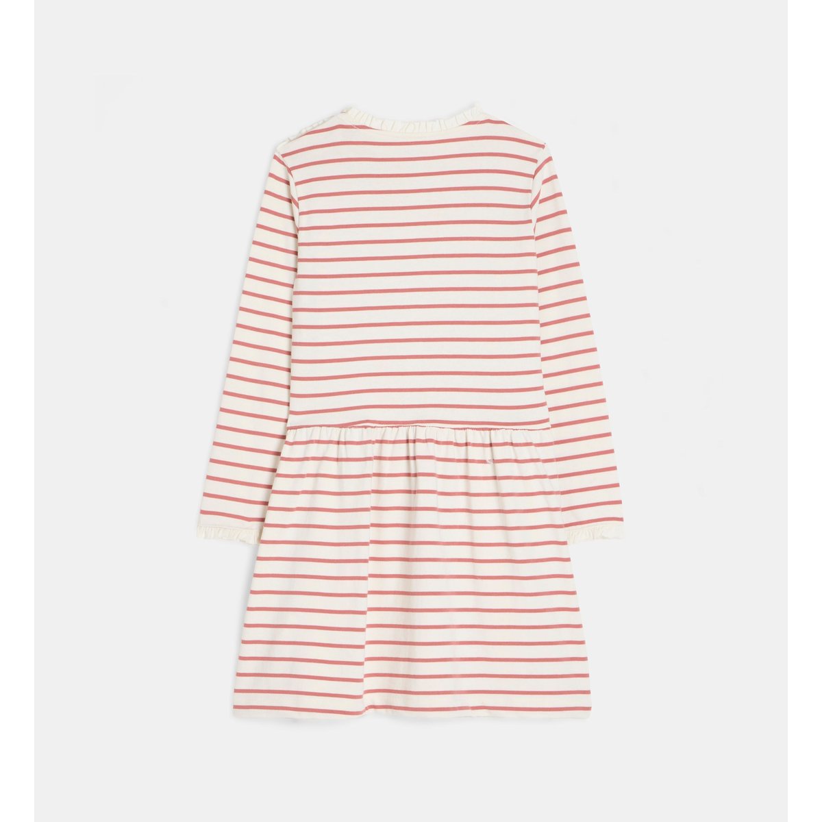 Robe tamonix rayée en coton bio écru et rose, CADET ROUSSELLE