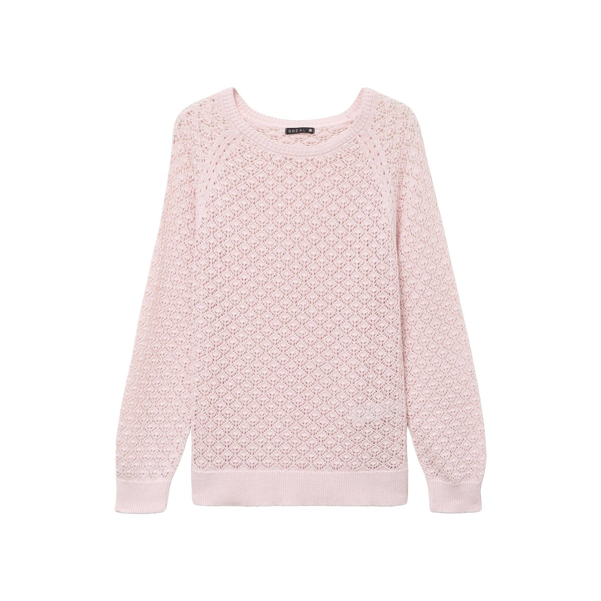 Pull col rond manches longues rose clair, BREAL