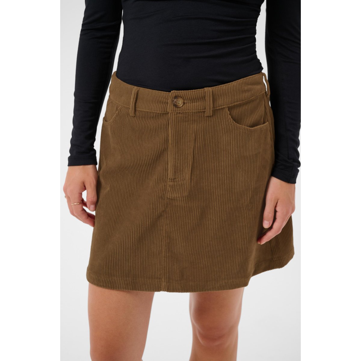 Jupe casual marron cub, CREAM