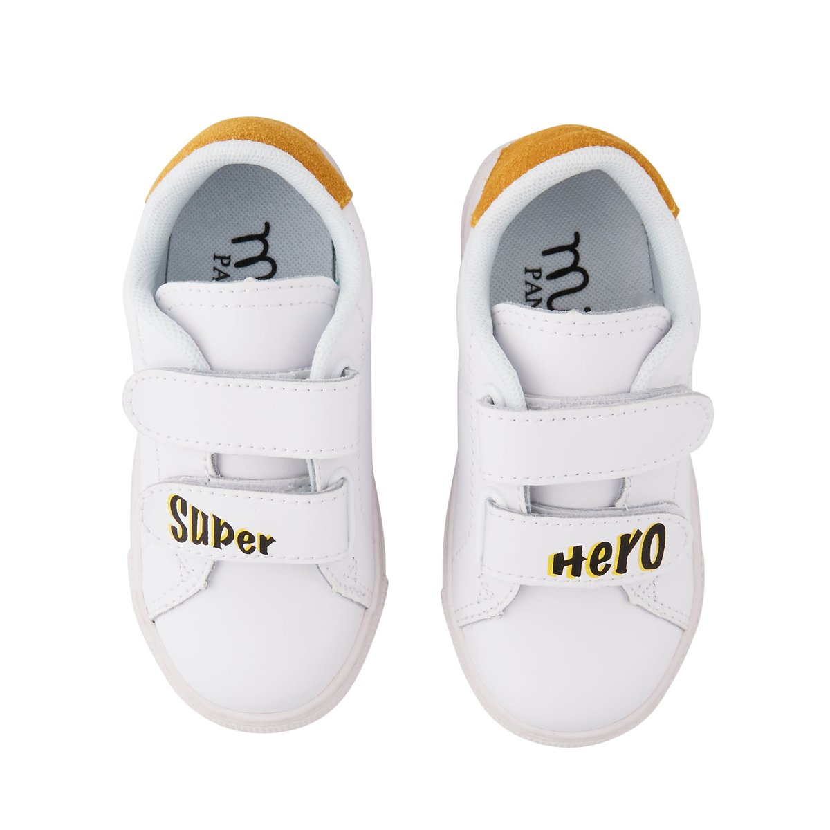 Baskets Enfant En Cuir Mini Edith Super Hero blanc, BONS BAISERS