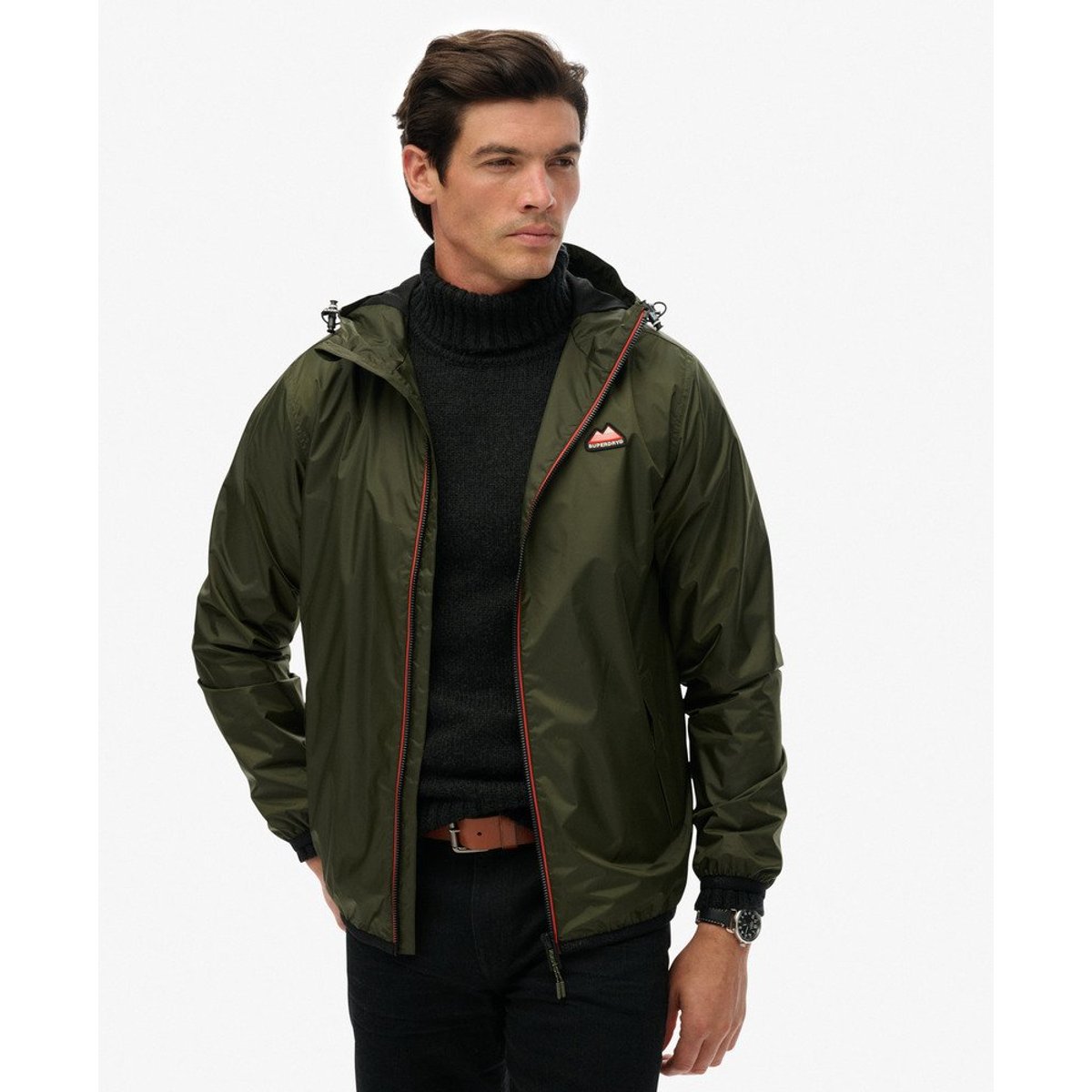 Veste Coupe-vent Essential Tri vert olive foncé, SUPERDRY