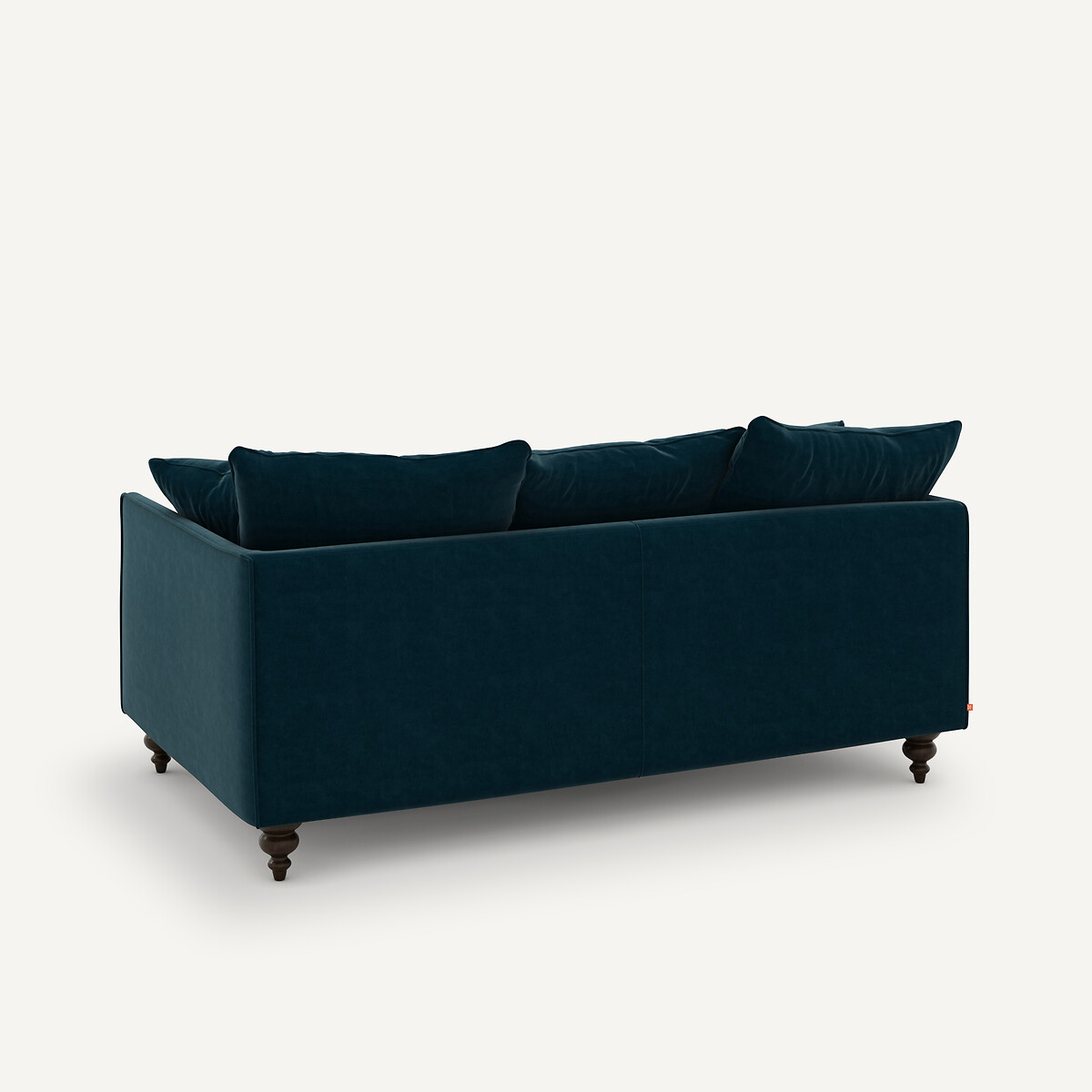 Divano in velluto compatto 3P, Lazare blu pavone, AM.PM
