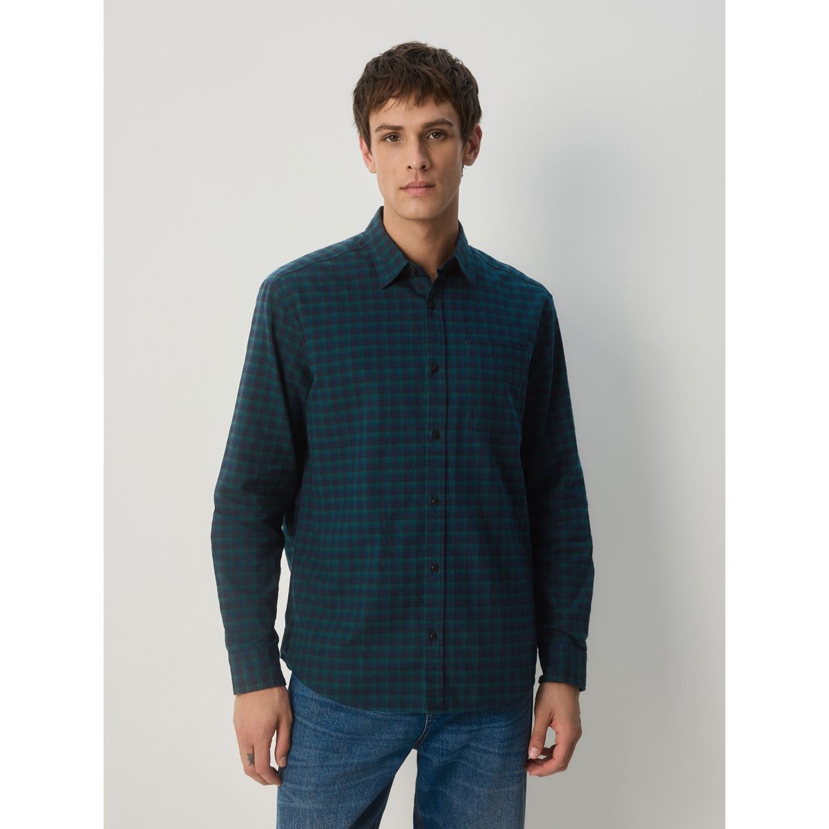 Chemise manches longues à carreaux vert, NEXT