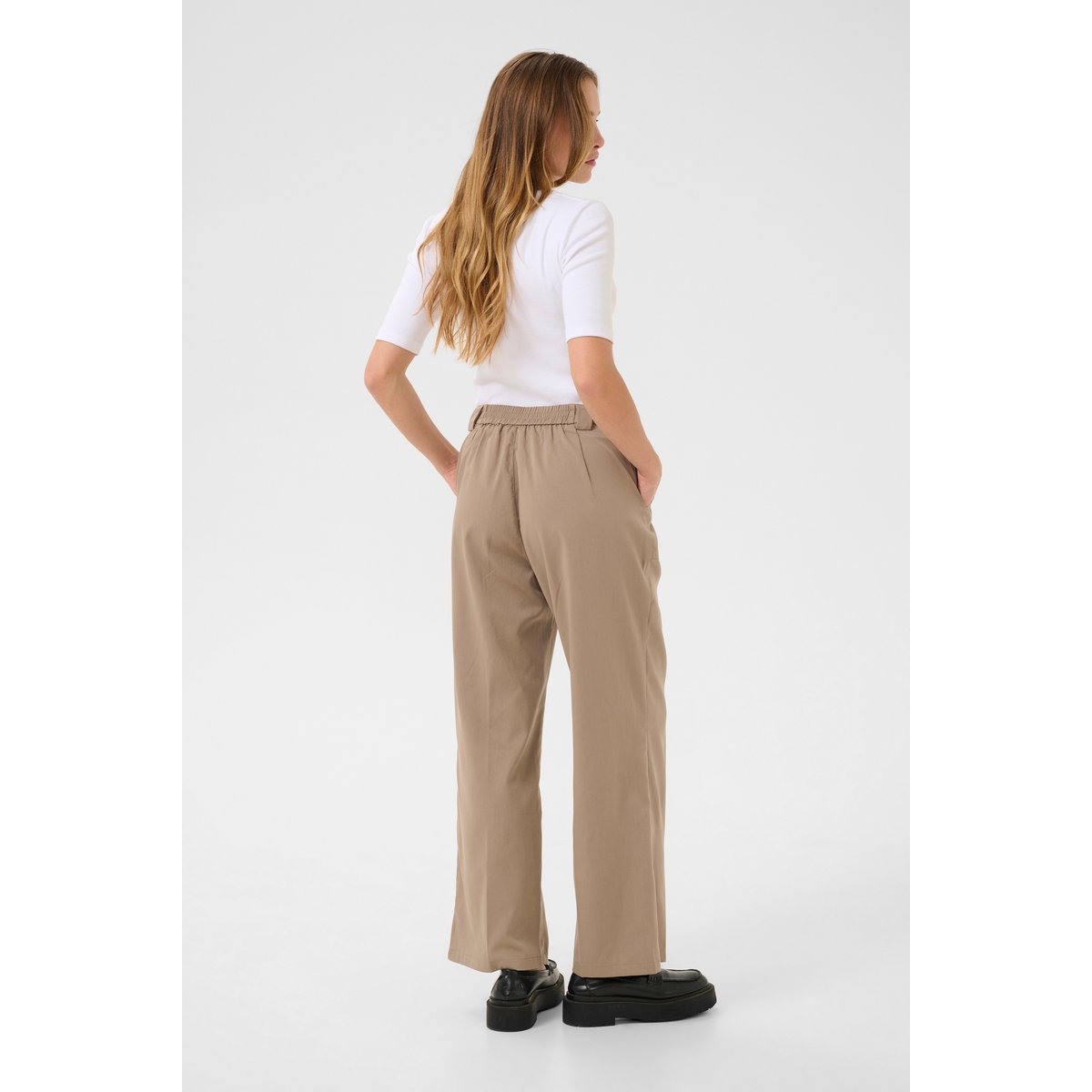 Casual pants beige silver mink, KAFFE