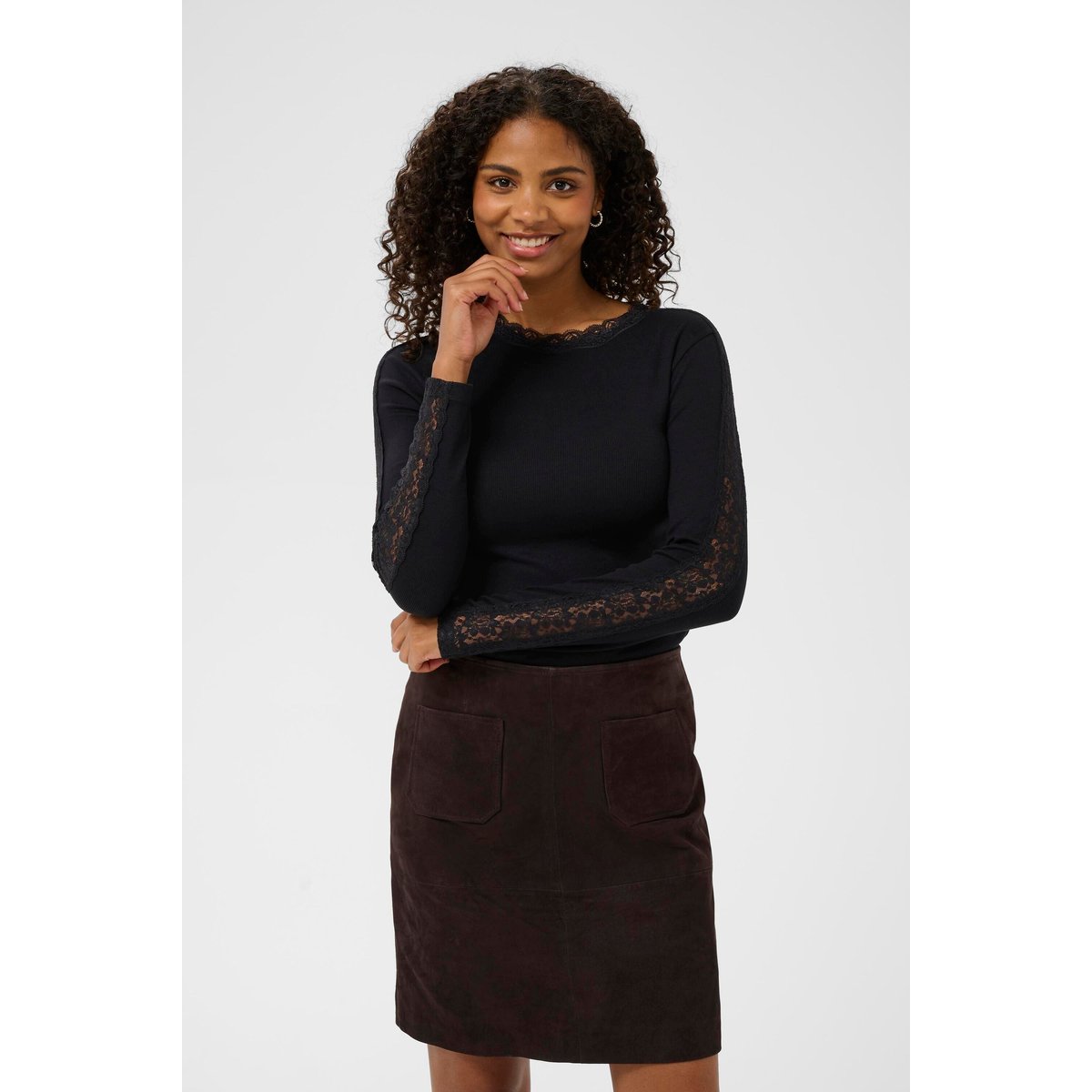 T-shirt à manches longues noir black deep, KAFFE