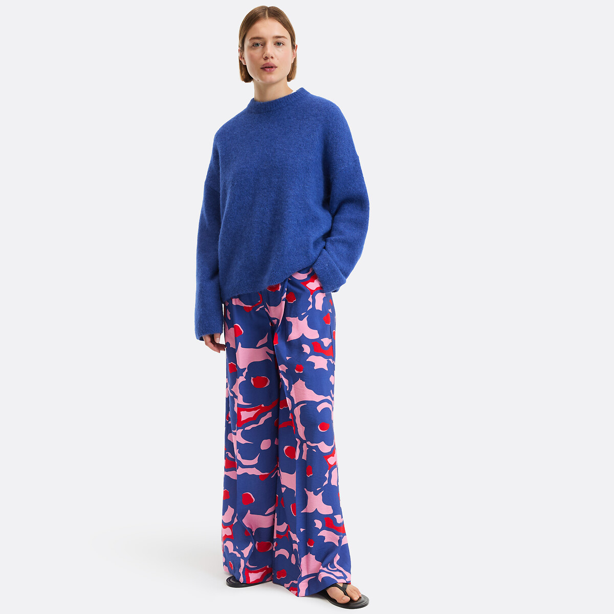 Pull alpaga mélangé, Signature LYNE bleu électrique, LA REDOUTE COLLECTIONS