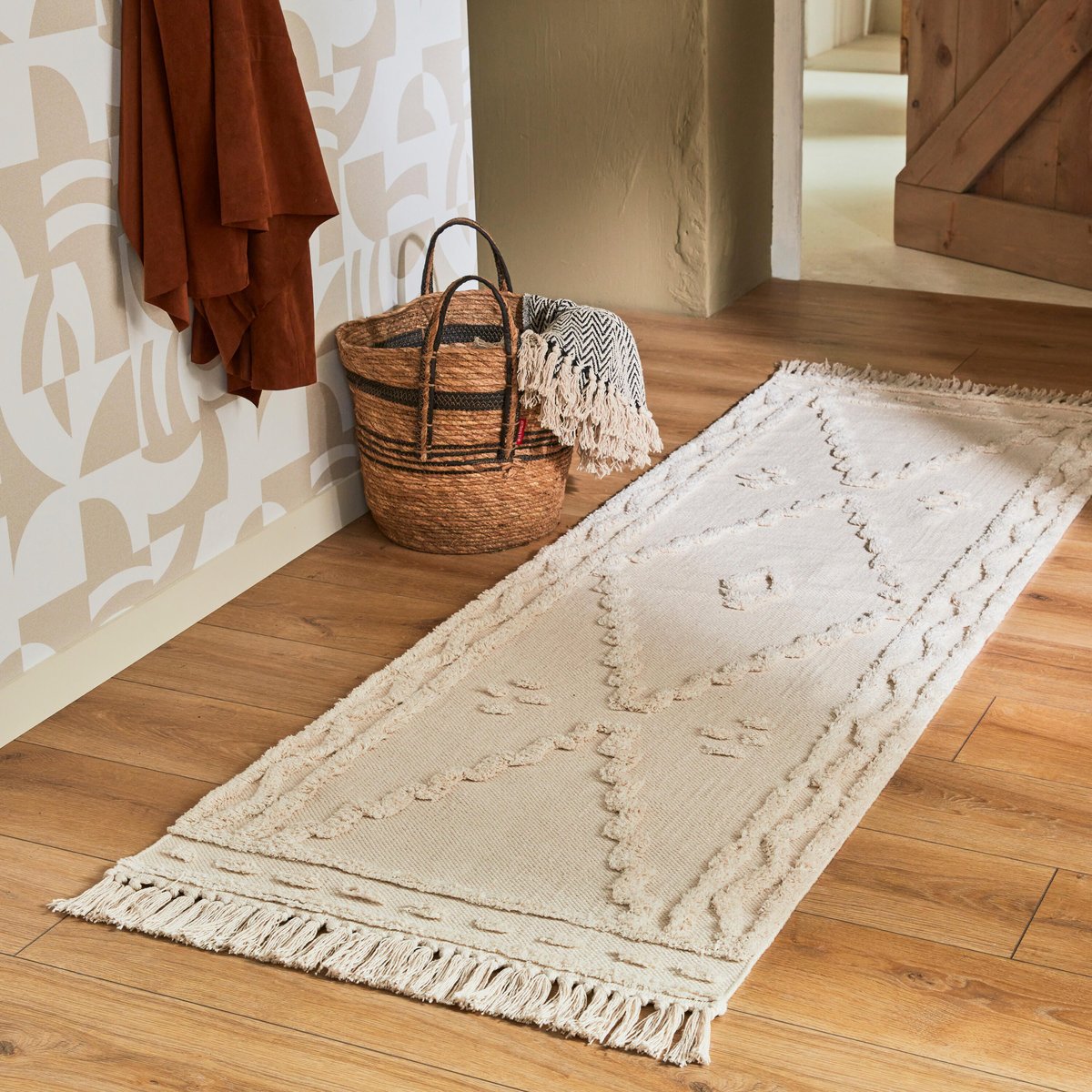 Tapis en coton, KABALA naturel, INSPIRE
