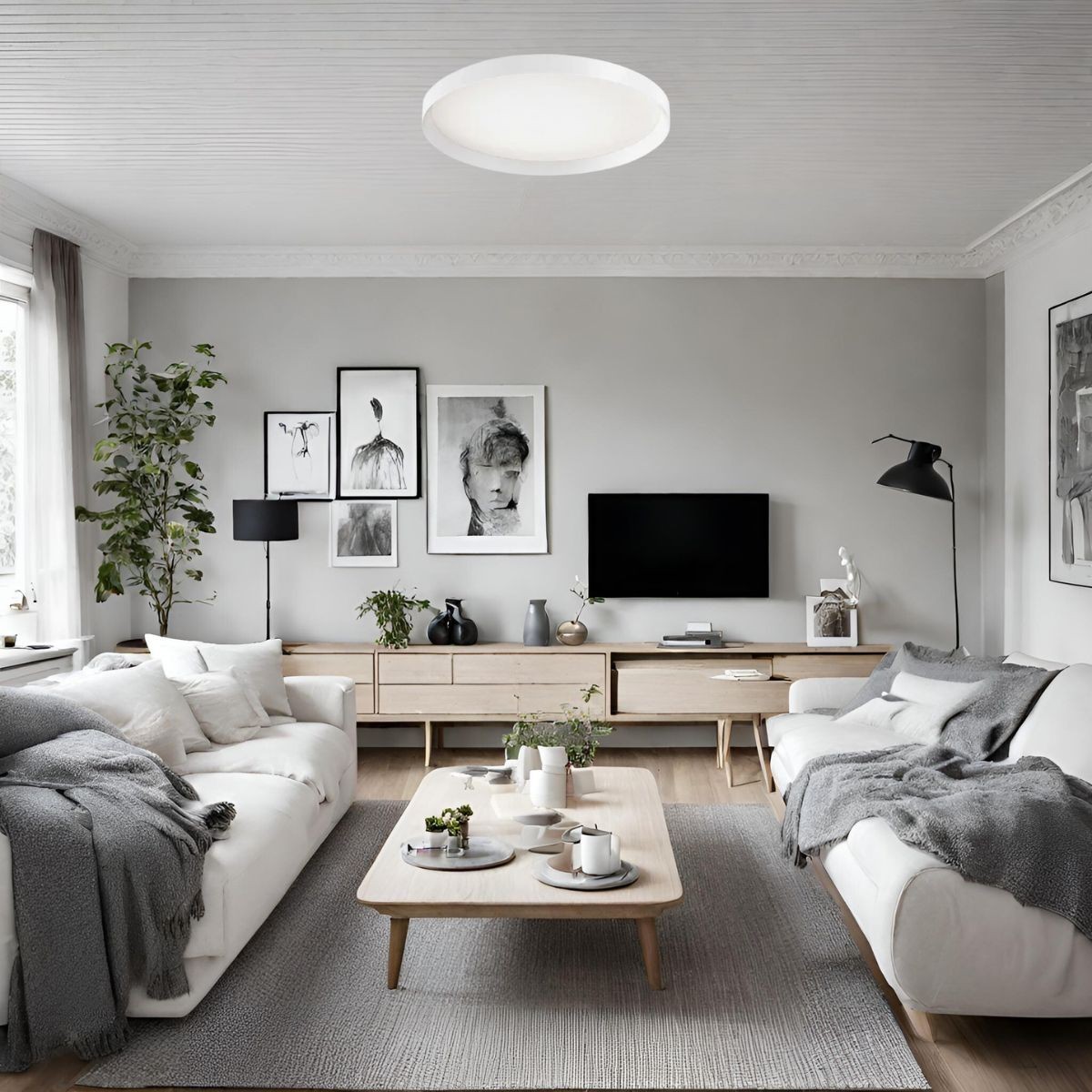 Plafonnier lumière froide FLY blanc, IDEAL LUX