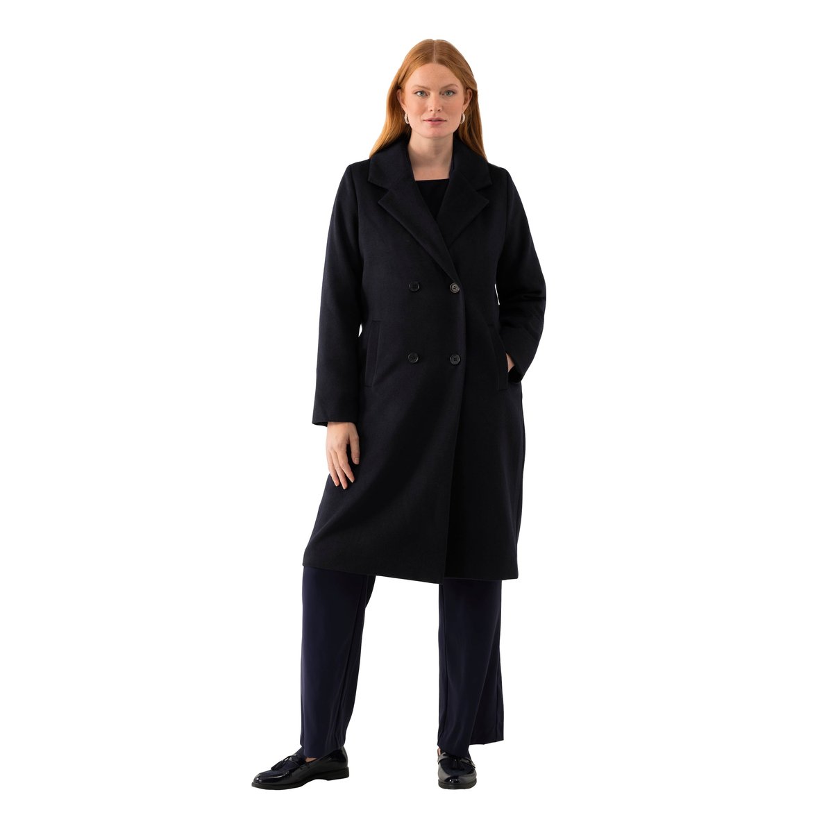 Manteau en laine mélangée marine, ULLA POPKEN