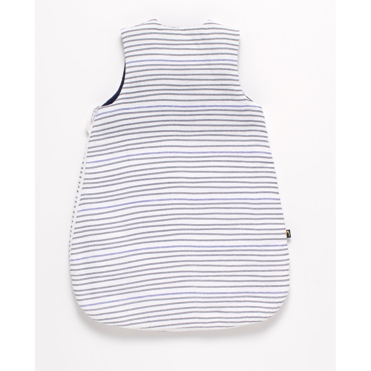 Gigoteuse bébé hiver naissance en double gaze de coton marinière blanc/bleu, SAUTHON