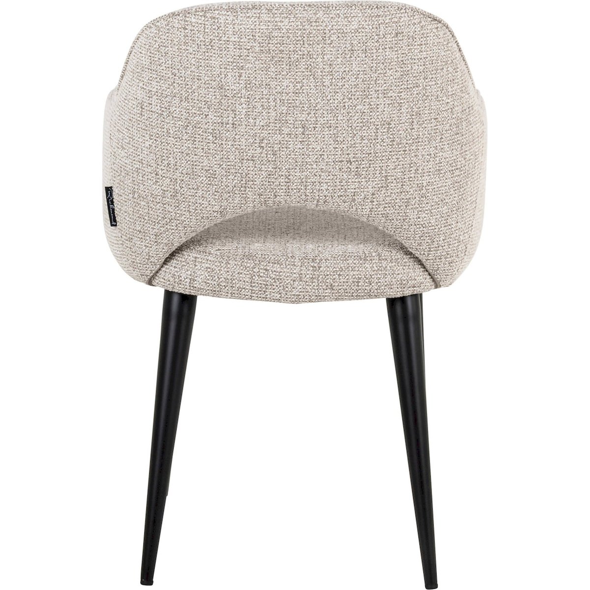 Chaise de salle à manger en polyester assise large tissu naturel beige clair, RECOLLECTION