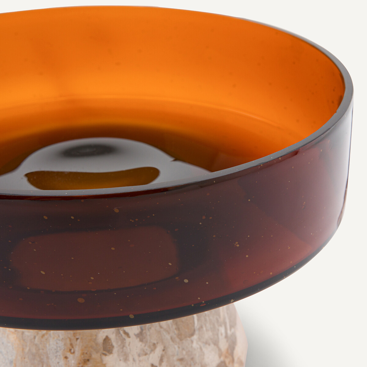Trapani Glass and Marble Dish brown marble, AM.PM