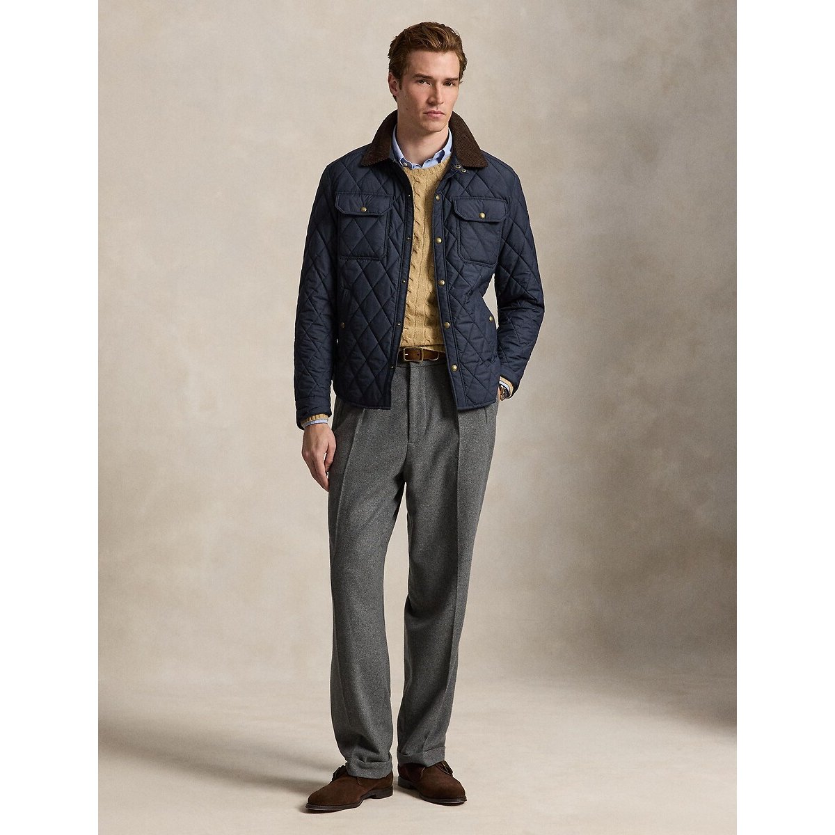 Cable Knit Jumper in Wool and Cashmere camel, POLO RALPH LAUREN