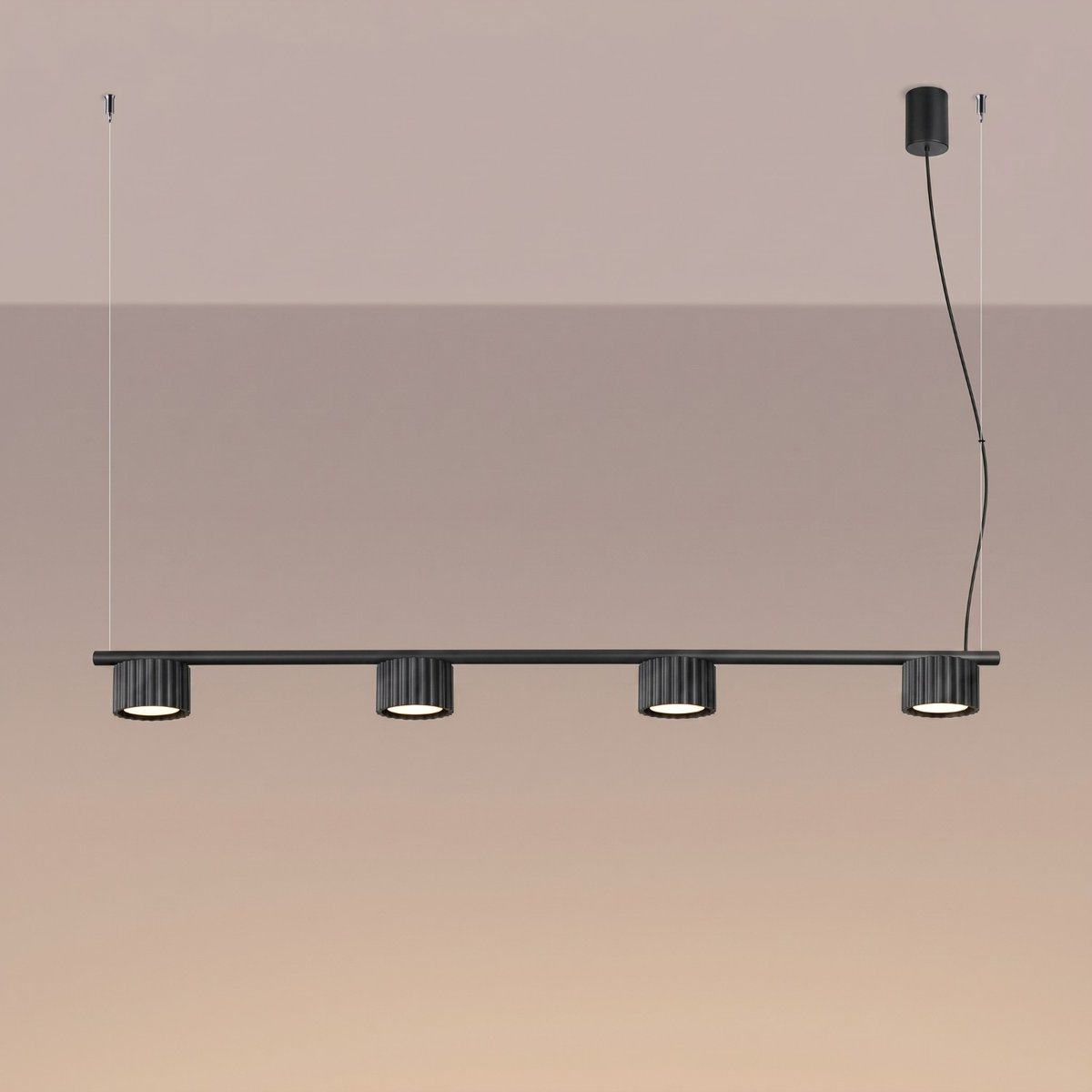 Lustre Aluminium Noir Gx53 4 AURA noir, EDEN