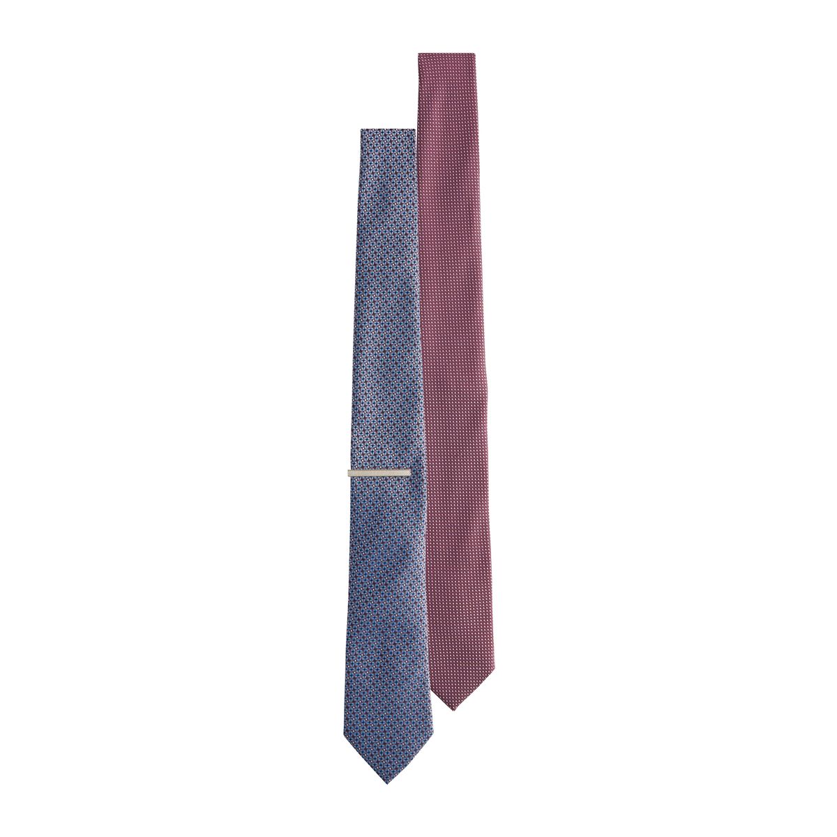 Pince et cravate texturée, lot de 2 rose clair/bleu clair, NEXT