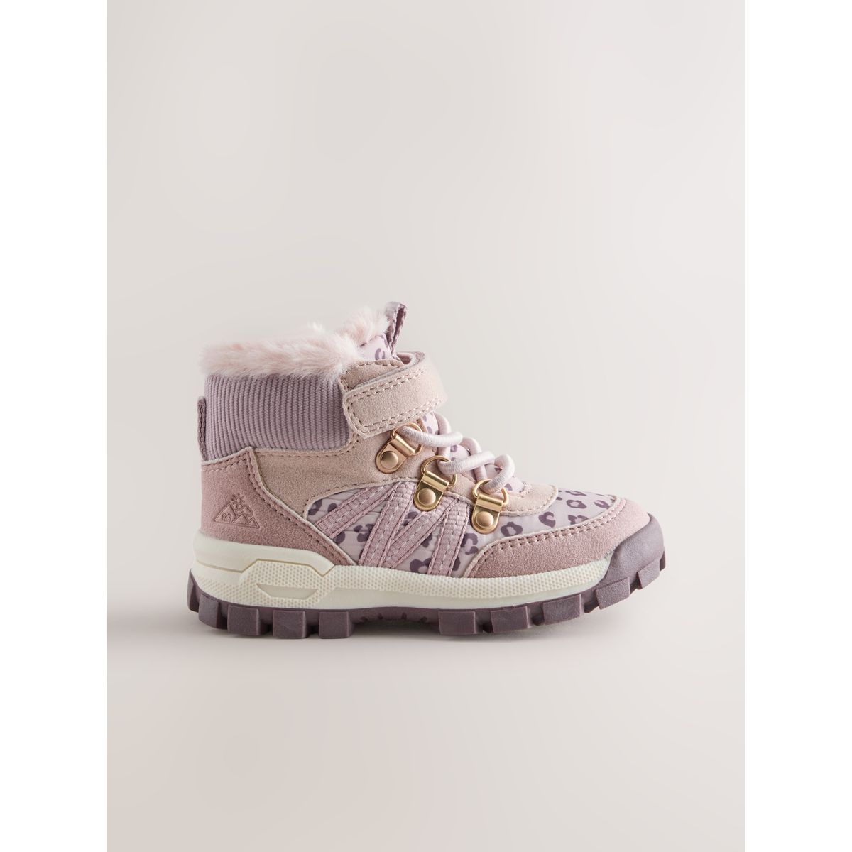 Bottines de randonnée à scratch rose à imprimé animal, NEXT