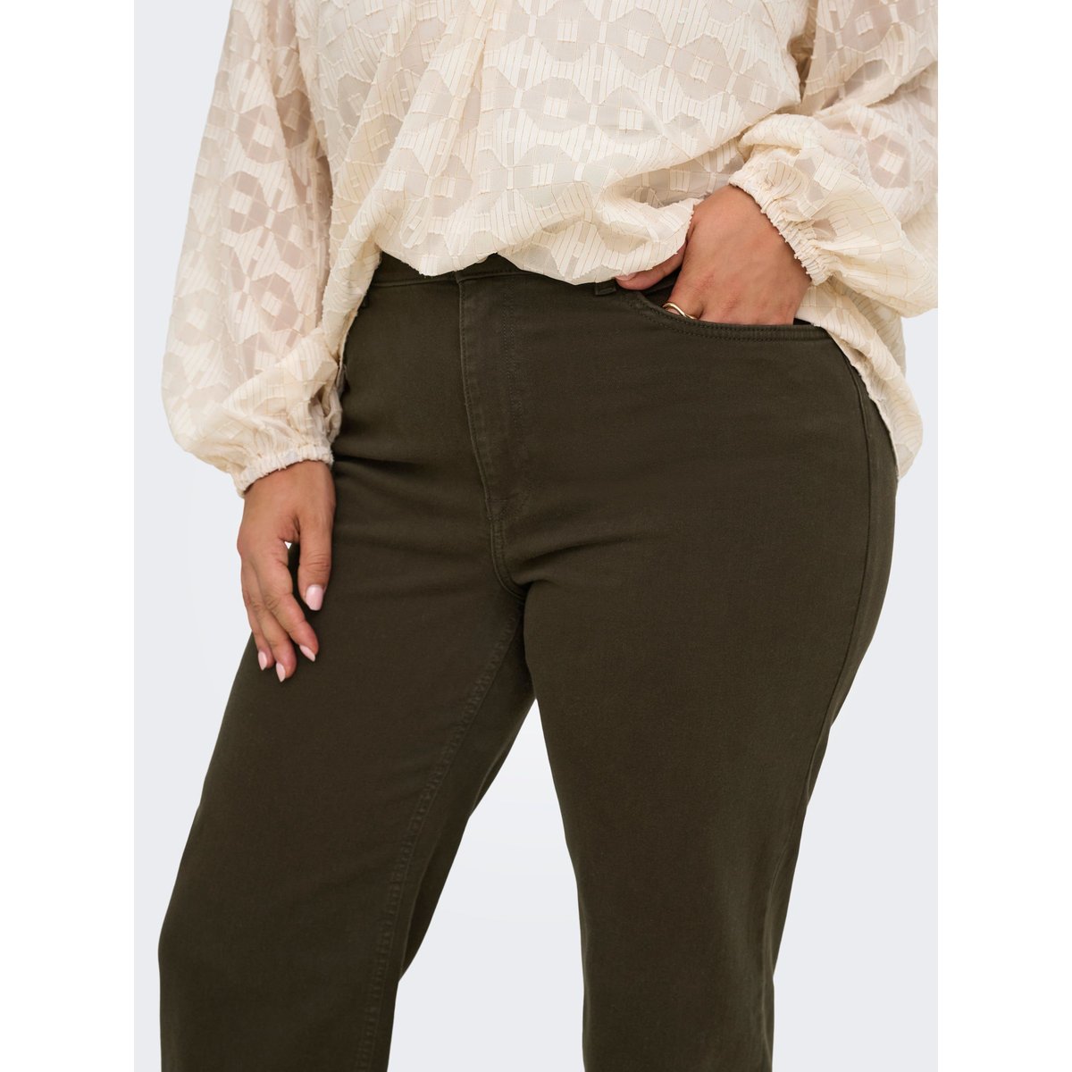 Jean À Jambe Large marron - dark brown denim, ONLY CARMAKOMA