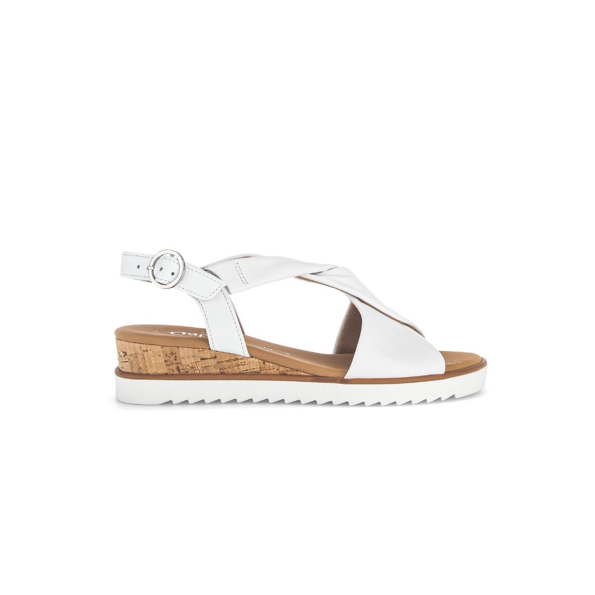 Sandales en cuir à talon compensé blanc, GABOR