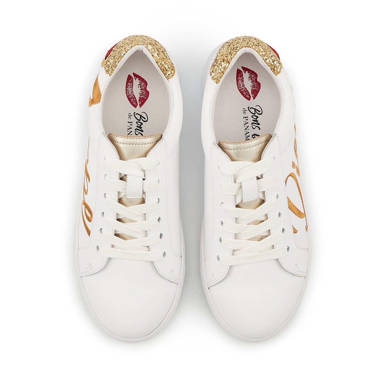 Baskets En Cuir Simone Carpe Diem blanc, BONS BAISERS