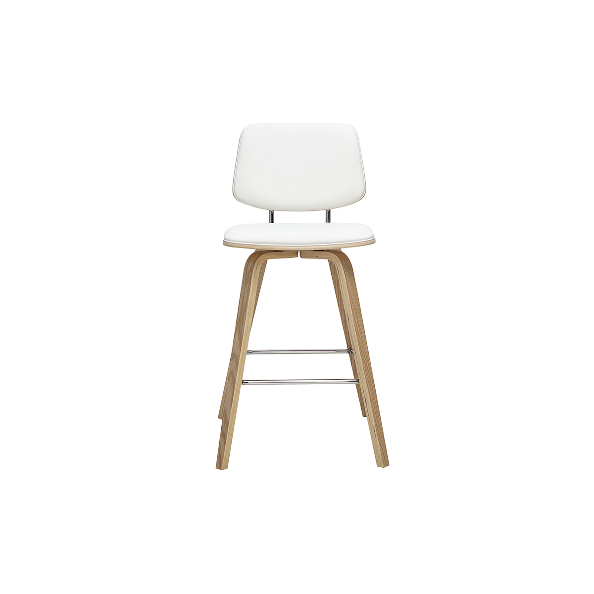 Tabourets de bar noirs et bois foncé H66 cm (lot de 2) SEGUR blanc, MILIBOO