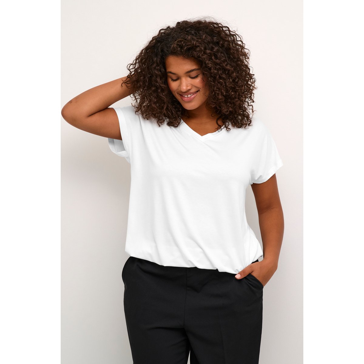 T-shirt à manches courtes blanc chalk, KAFFE CURVE