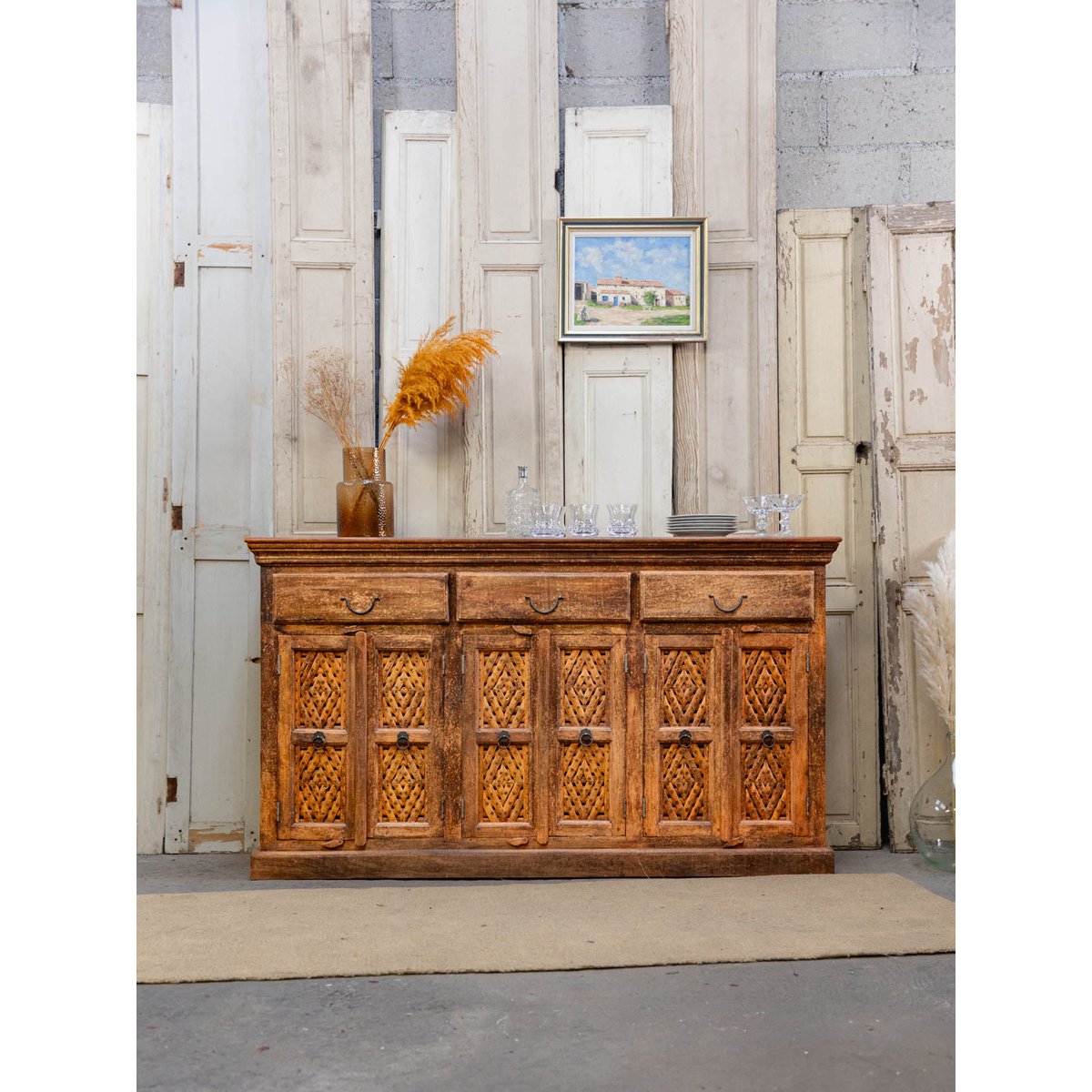 Légant buffet en bois Gilbert N°700 - Bon état bois foncé, DEBONGOUT